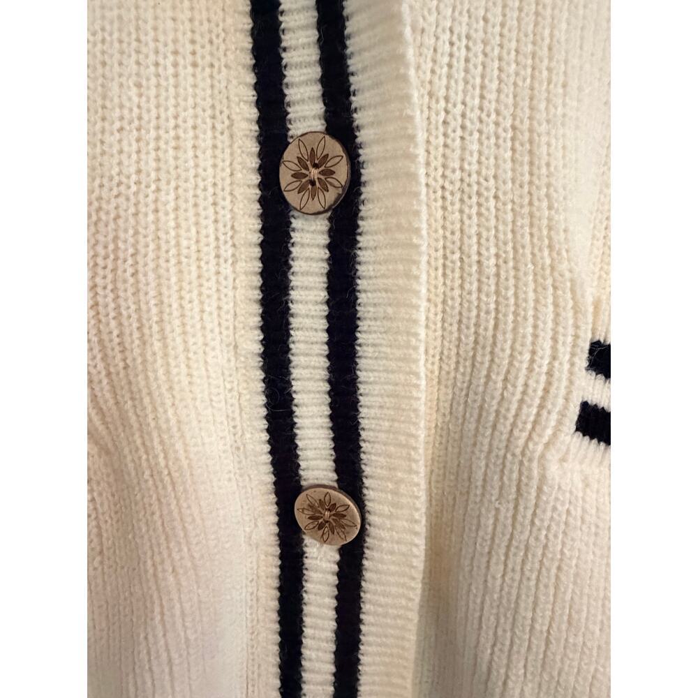Listicle White Sailor Collar Button Down Ladies Medium Cardigan - Picture 4 of 10